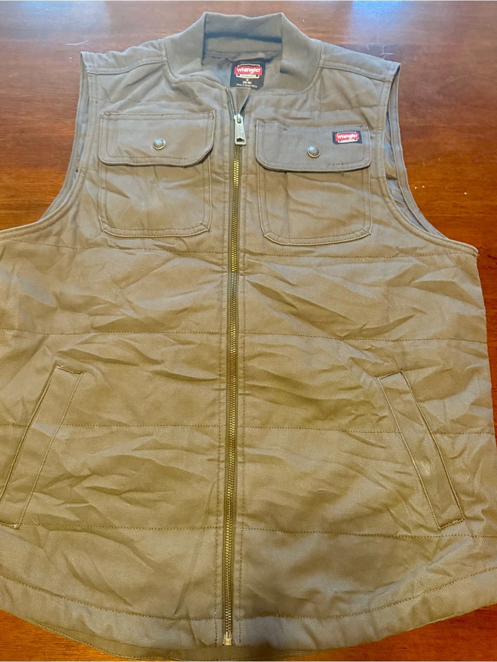 Wrangler gray Quilted Work Vest with Chest Pockets